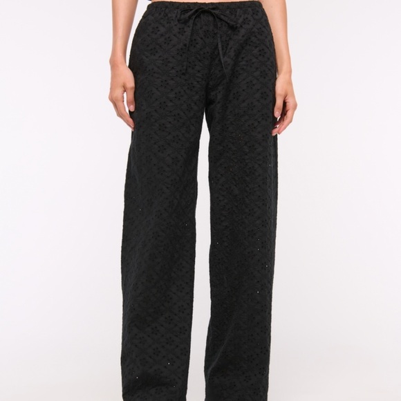 Abercrombie and Fitch Black Eyelet Pants - Picture 2 of 3